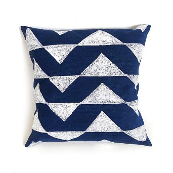 Sadza Triangles Pillow Cover - Tuareg Indigo 18"
