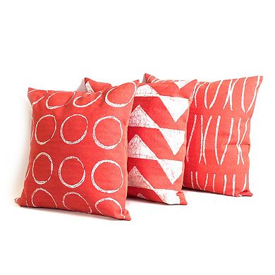 Sadza Lines Pillow Cover - Madagascar Coral 18'