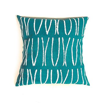 Sadza Lines Pillow Cover - Seychelles Teal 18'