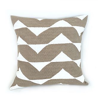 Sadza Triangles Pillow Cover - Savanna Beige 18"