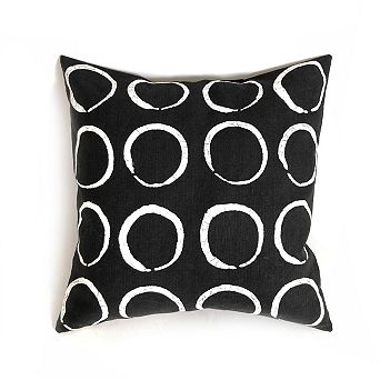 Sadza Circles Pillow Cover - Ebony Black 18'