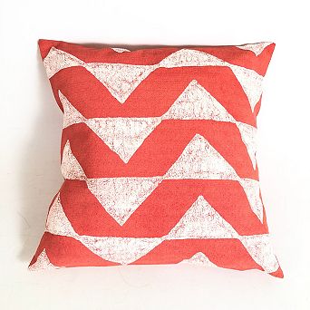Sadza Triangles Pillow Cover - Madagascar Coral 18'