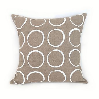 Sadza Circles Pillow Cover - Savanna Beige 18'
