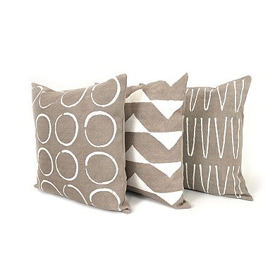 Sadza Circles Pillow Cover - Savanna Beige 18'