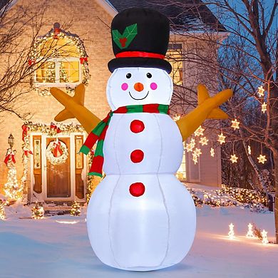 GOOSH 5 FT Christmas Inflatable Decoration Snowman with Branch Hand and Built-in LEDs