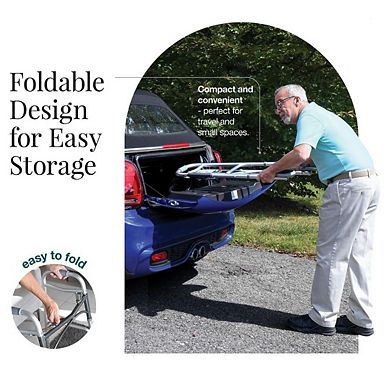 Folding Walker with Wheels for Seniors - Lightweight, Aluminum, Adjustable Height, Up to 350 lbs