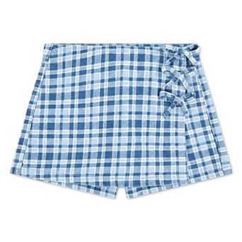 Girls 7-16 Levi's Plaid Denim Skort with Bows