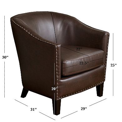 Calder Faux Leather Club Chair in Brown by Christopher Knight Home