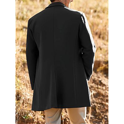 Men's Slim Fit Trench Coat Single-Breasted Notched Collar Overcoat