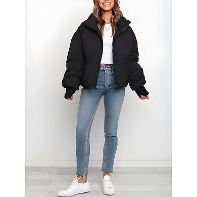 Women’s Warm Quilted Puffer Coat Short Winter Jacket