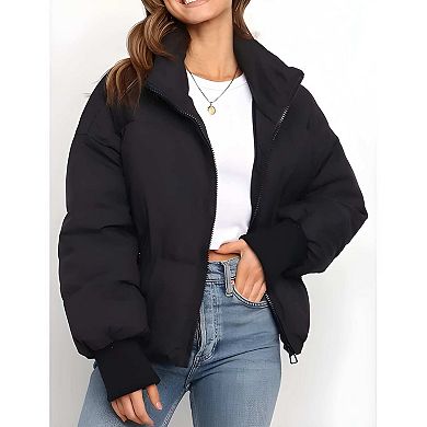Women’s Warm Quilted Puffer Coat Short Winter Jacket