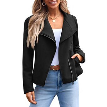 Women’s Cropped Faux Leather Jacket for Fall and Winter