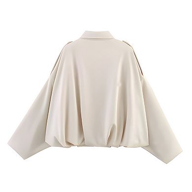 Women's Faux Suede Oversized Bomber Jacket