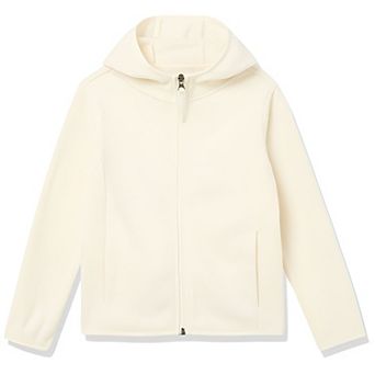 Girls Fleece Full Zip Hooded Lightweight Jacket