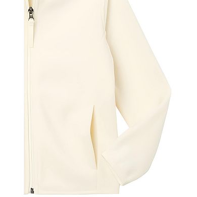 Girls Fleece Full Zip Hooded Lightweight Jacket