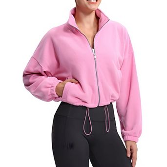 Women’s Sherpa Fleece Zip-Up Jacket with Drawstring Hem