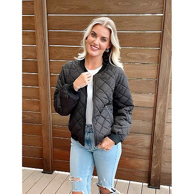 Womens Lightweight Bomber Jacket Casual Zip Up Spring Fall Coat