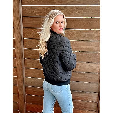 Womens Lightweight Bomber Jacket Casual Zip Up Spring Fall Coat