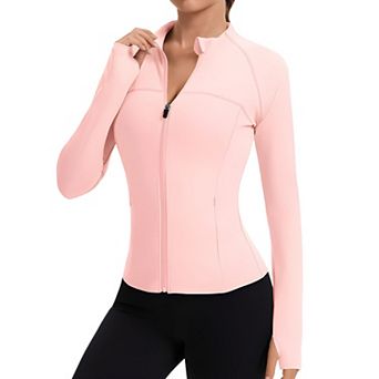 Women’s Slim Fit Full Zip Workout Jacket with Thumb Holes