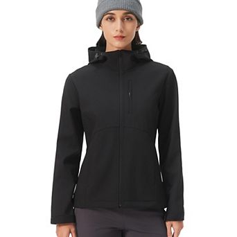 Lightweight Fleece Lined Hooded Softshell Water Resistant Jacket
