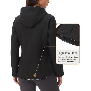 Lightweight Fleece Lined Hooded Softshell Water Resistant Jacket