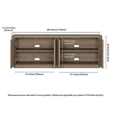 Finley & Sloane Easton Rectangular Fluted TV Stand for TVs up to 75-Inches