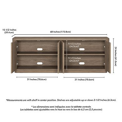 Finley & Sloane Easton Rectangular Fluted TV Stand for TVs up to 75-Inches