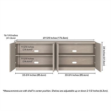 Finley & Sloane Halifax Rectangular Fluted TV Stand for TVs up to 75 Inches