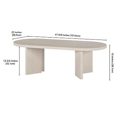 Finley & Sloane Alma 48-Inch Wide Oval Coffee Table