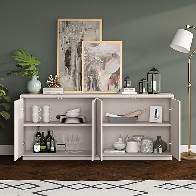 Finley & Sloane Alston 68-Inch Wide Rectangular Fluted Buffet Table