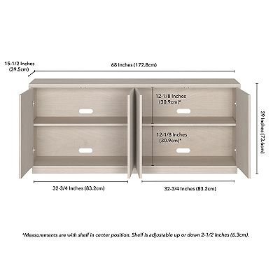 Finley & Sloane Alston 68-Inch Wide Rectangular Fluted Buffet Table