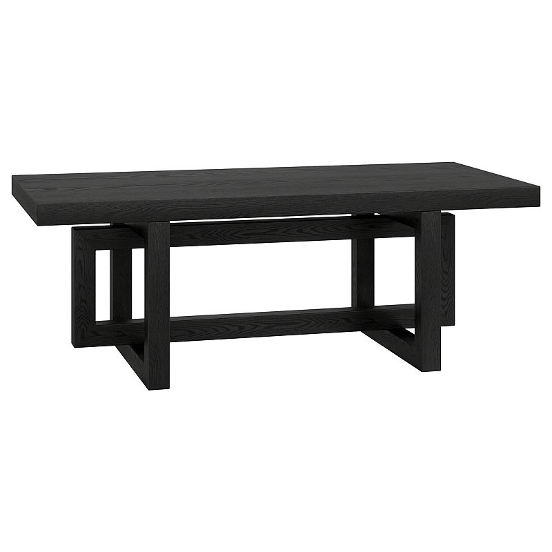 Finley & Sloane Rectangular Coffee Table 47-inch Wide, Black Grain