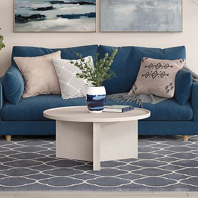 Finley & Sloane Round Coffee Table 32-Inch Wide in Alder