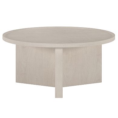 Finley & Sloane Round Coffee Table 32-Inch Wide in Alder
