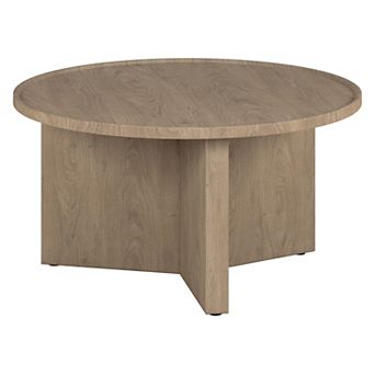 Finley & Sloane Round Coffee Table 32-Inch Wide in Alder