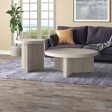 Finley & Sloane Holm 22-Inch Wide Round Fluted Side Table