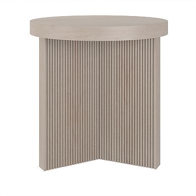 Finley & Sloane Holm 22-Inch Wide Round Fluted Side Table