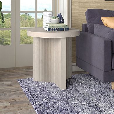 Finley & Sloane Holm 22-Inch Wide Round Fluted Side Table