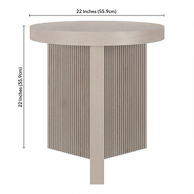 Finley & Sloane Holm 22-Inch Wide Round Fluted Side Table