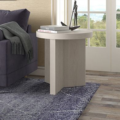 Finley & Sloane Holm 22-Inch Wide Round Fluted Side Table