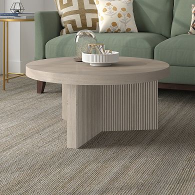 Finley & Sloane Holm 32-Inch Wide Round Fluted Coffee Table