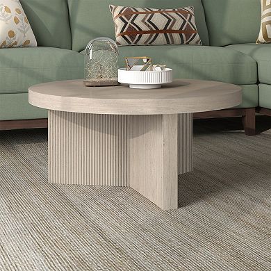 Finley & Sloane Holm 32-Inch Wide Round Fluted Coffee Table