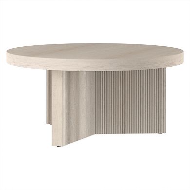 Finley & Sloane Holm 32-Inch Wide Round Fluted Coffee Table