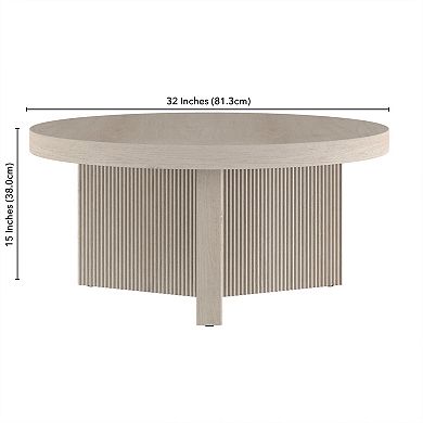Finley & Sloane Holm 32-Inch Wide Round Fluted Coffee Table