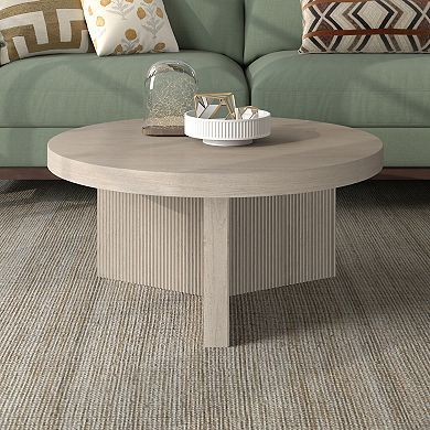Finley & Sloane Holm 32-Inch Wide Round Fluted Coffee Table