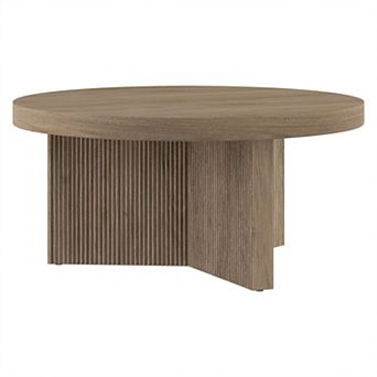 Finley & Sloane Holm 32-Inch Wide Round Fluted Coffee Table