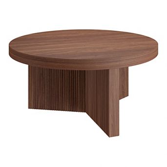 Finley & Sloane Holm 32-Inch Wide Round Fluted Coffee Table