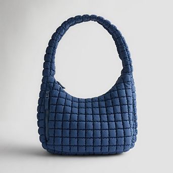 FLX Quilted Hobo Blue Shoulder Bag