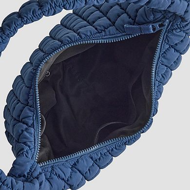 FLX Quilted Hobo Blue Shoulder Bag