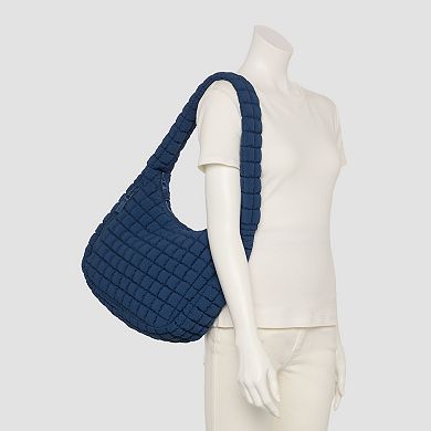 FLX Quilted Hobo Blue Shoulder Bag